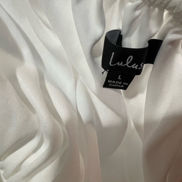 Lulus Always Loving You White Pleated One Shoulder Midi Dress Size L - Picture 6 of 9